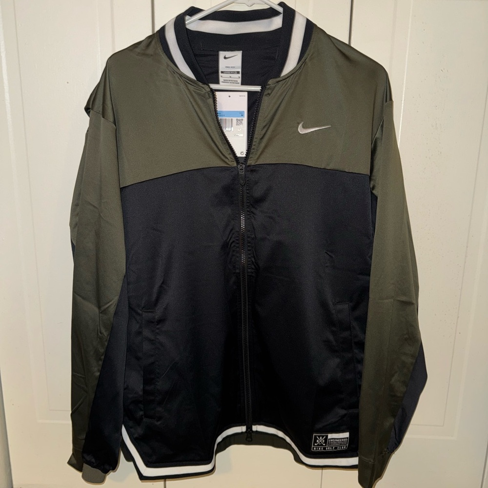 NWT $140 RETAIL Nike Men's Black and Olive Golf Jacket Dri-Fit